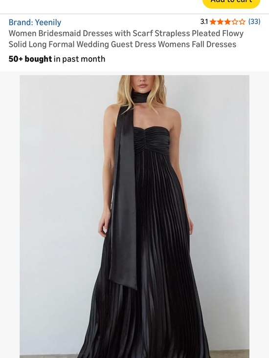 Amazon Dresses & Skirts - Amazon Black Strapless Pleated Evening Gown with Scarf Detail - Never Worn